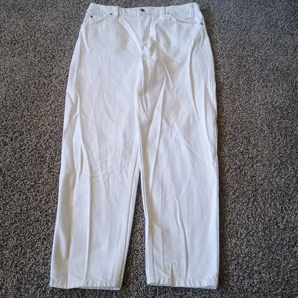 Levi's Orange Tab Vintage 90s 550 White Denim Jeans Pants 34x29 Grunge Summer